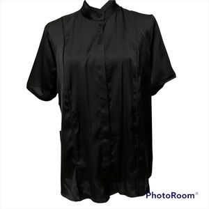 Worthington NWT Button Down Dress Shirt Black Size Large